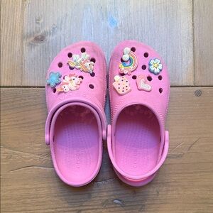 CROCS Kids Pink Sandals with Fun Charms
